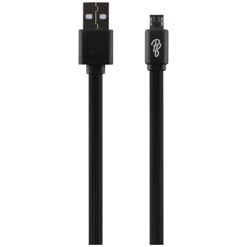 Pro Bass Energize Series Packaged Micro USB Cable - Black - 1.2m