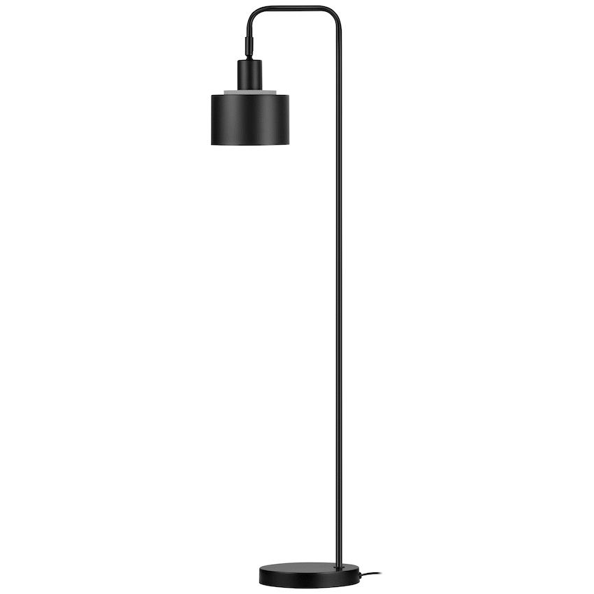 Switched Mira Series Metal Floor Lamp - Black