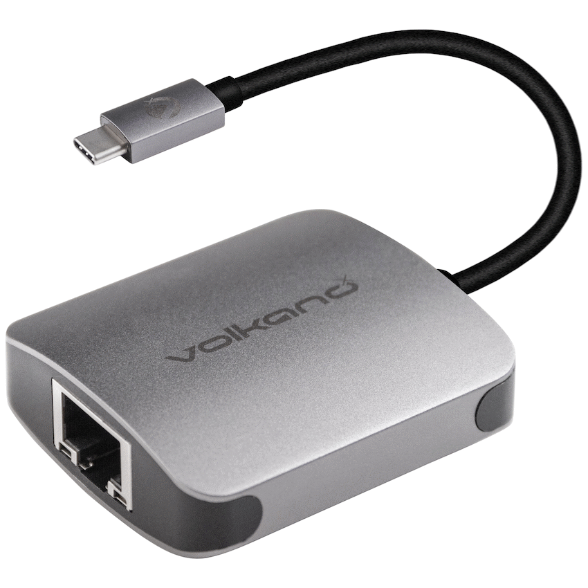 VolkanoX Core LAN series USB Type C to Gigabit LAN adaptor - Charcoal