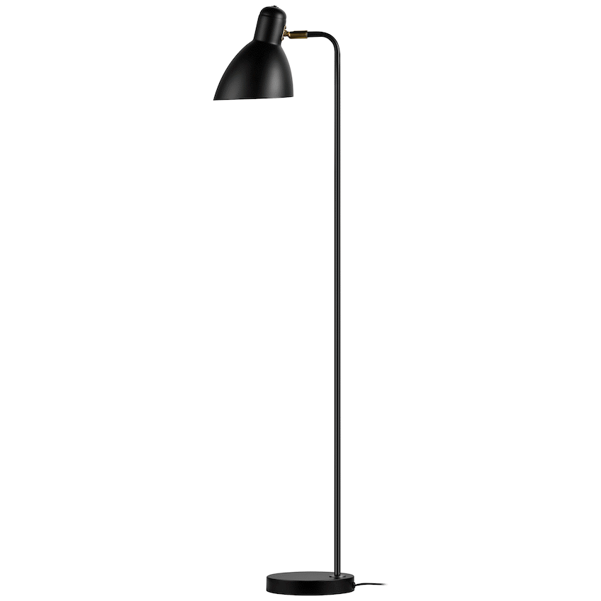 Switched Orluna Series Metal Floor Lamp - Black