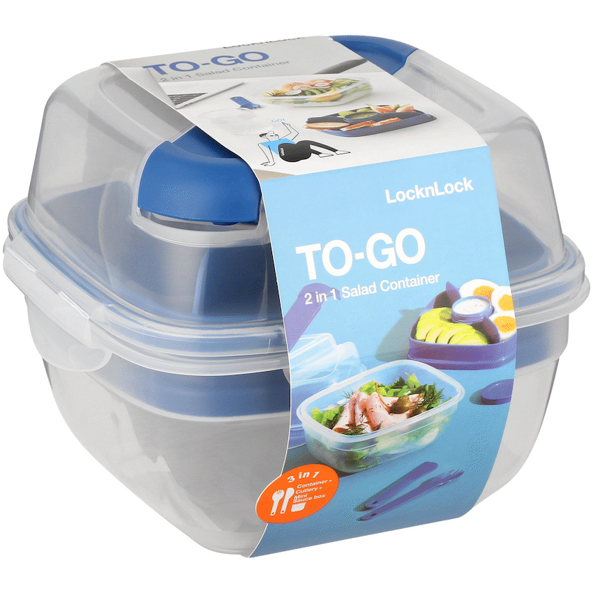 LocknLock To Go 3in1 salad box 950ml bl ( Order in Qty of 8)