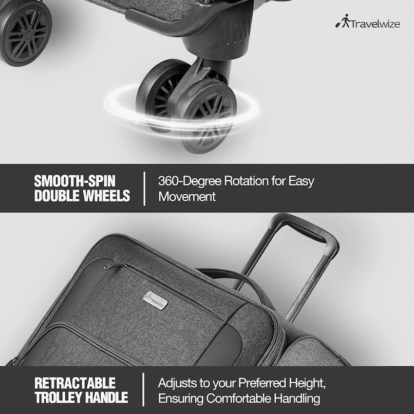 Travelwize Aurora 75cm 4-Wheel Spinner Trolley Case - Grey Melange
