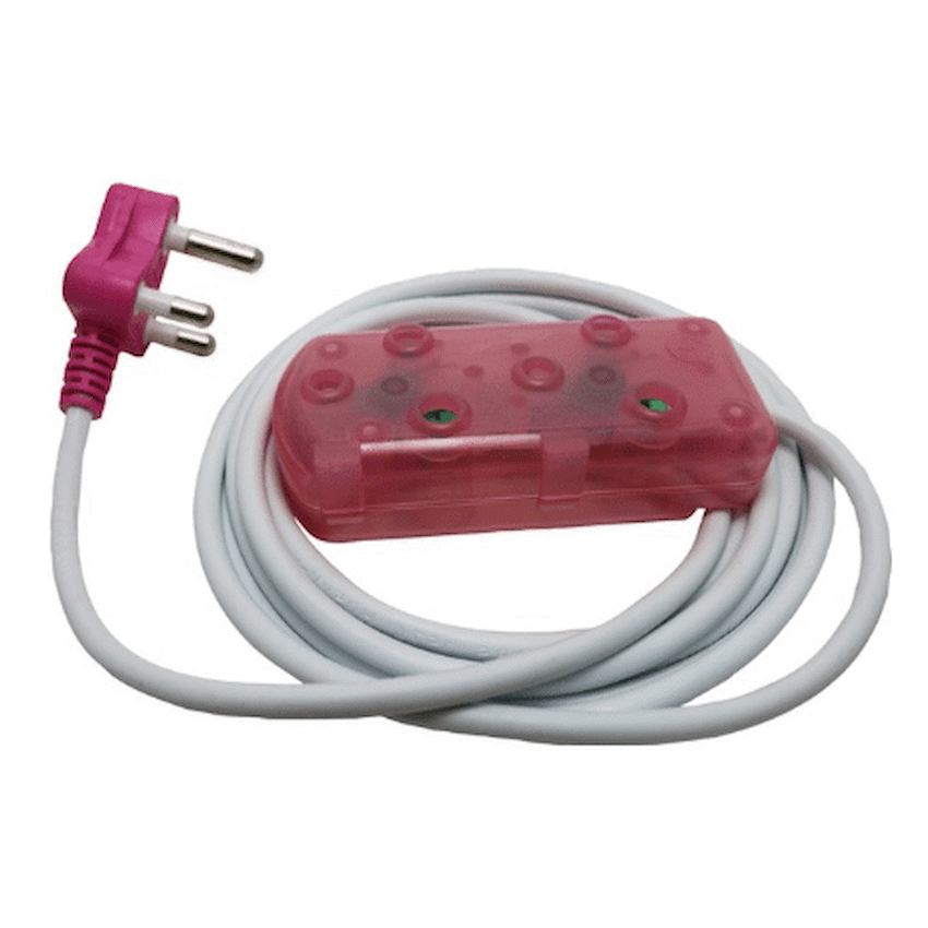 Ellies 2-Way Light-Duty Coloured Extension Lead - 5m