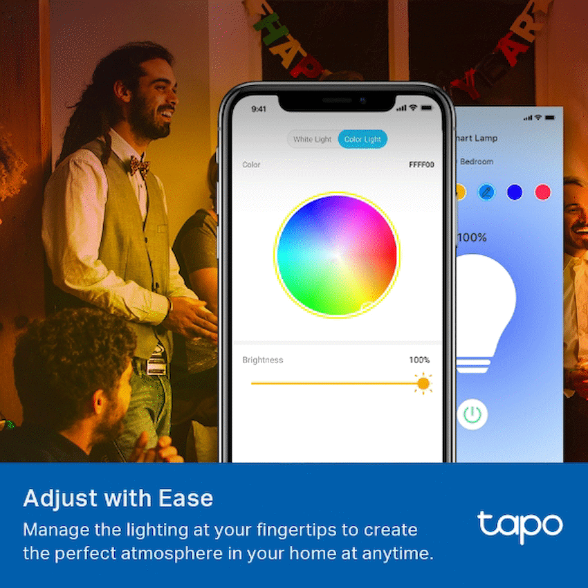 TP-Link Tapo L530B (2-Pack) Smart Wi-Fi Light Bulb - Multicolour