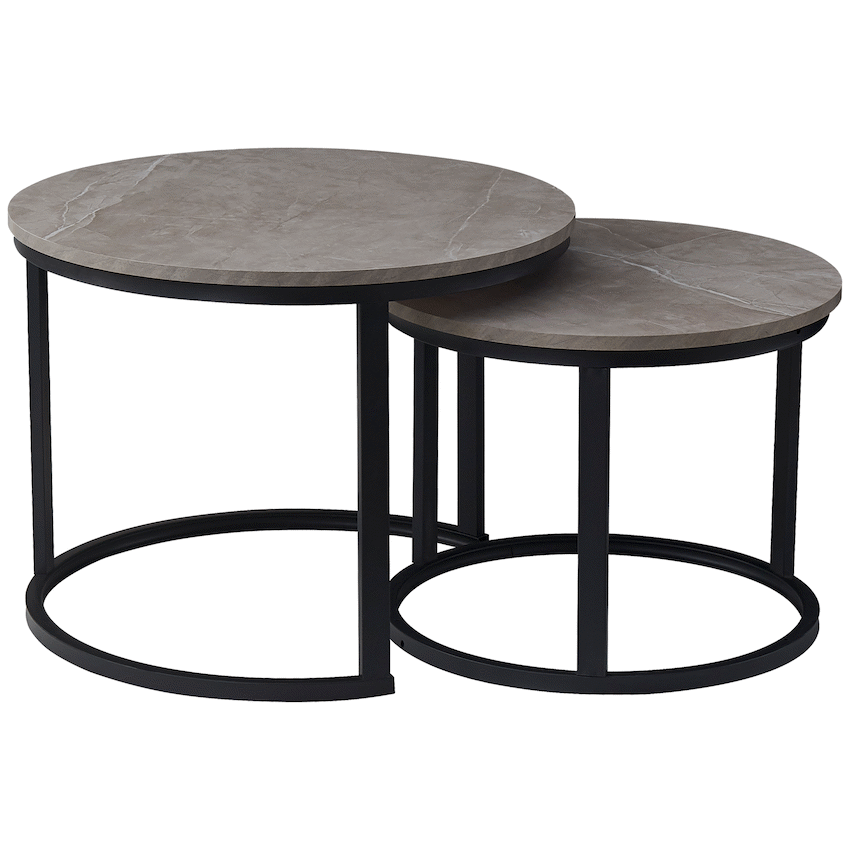 Everfurn Indus Nesting Coffee Table - Ash Grey - Extra Large (2 Piece)