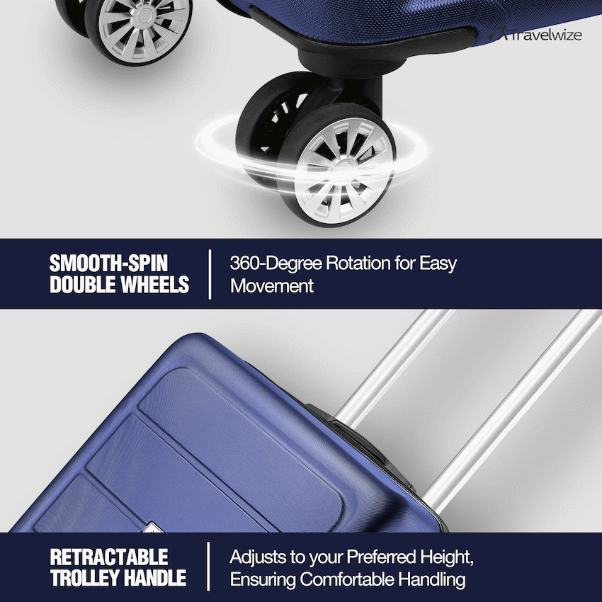 Travelwize Maple ABS 85cm 4-Wheel Spinner Luggage - Navy