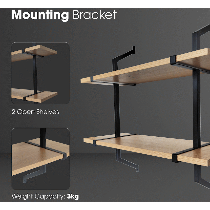 Everfurn Retro 2 Tier Wall Shelf