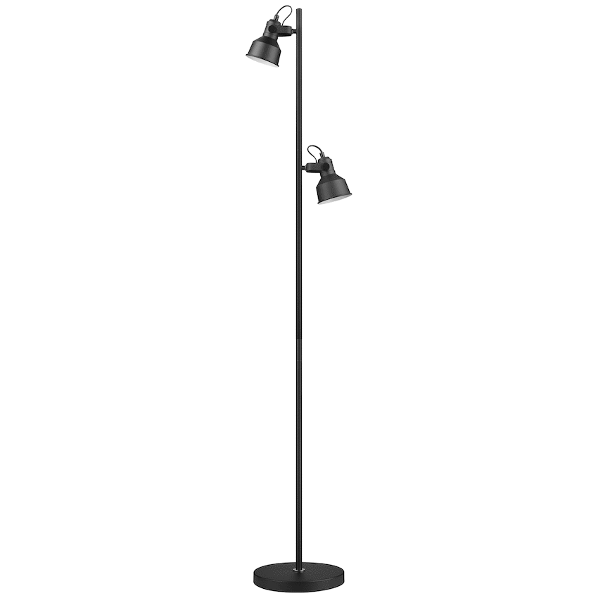 Switched Rosara Series Metal Floor Lamp - Black