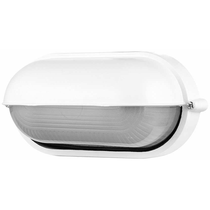 Ellies Arc Series - AC Oval Bulkhead - Aluminium  + Glass - E27 Base -WT