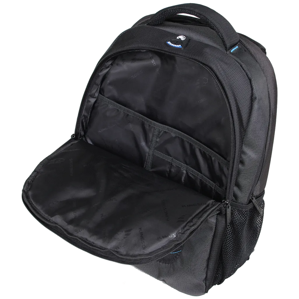 Kingsons 15.6 inch black laptop backpack with key chain