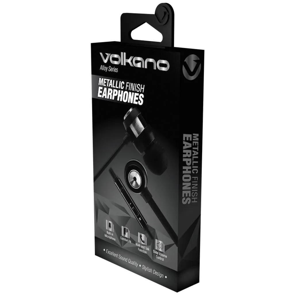 Volkano Alloy Series Metal Earphone - Silver