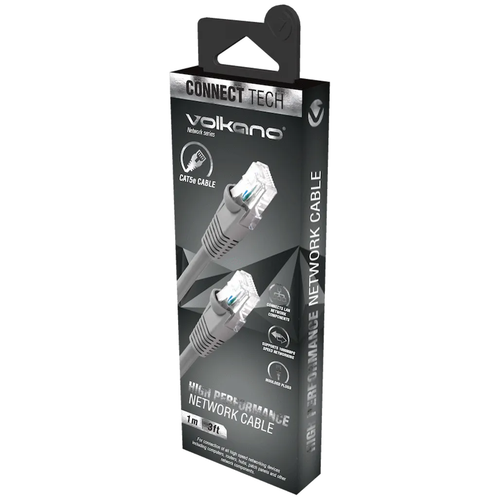 Volkano Network Series RJ-45 Network Cable, CAT5, 1m