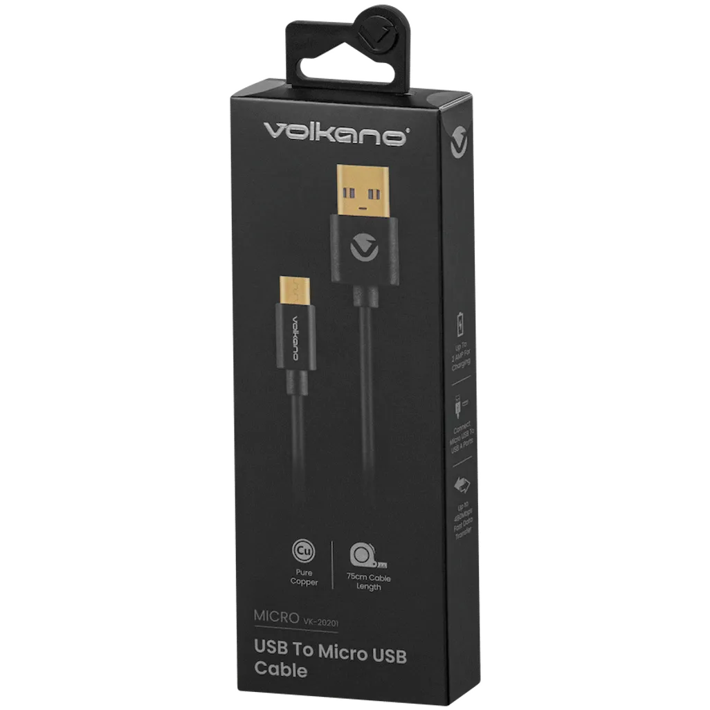 Volkano Micro Series USB to Micro USB M/M Cable 0.75m