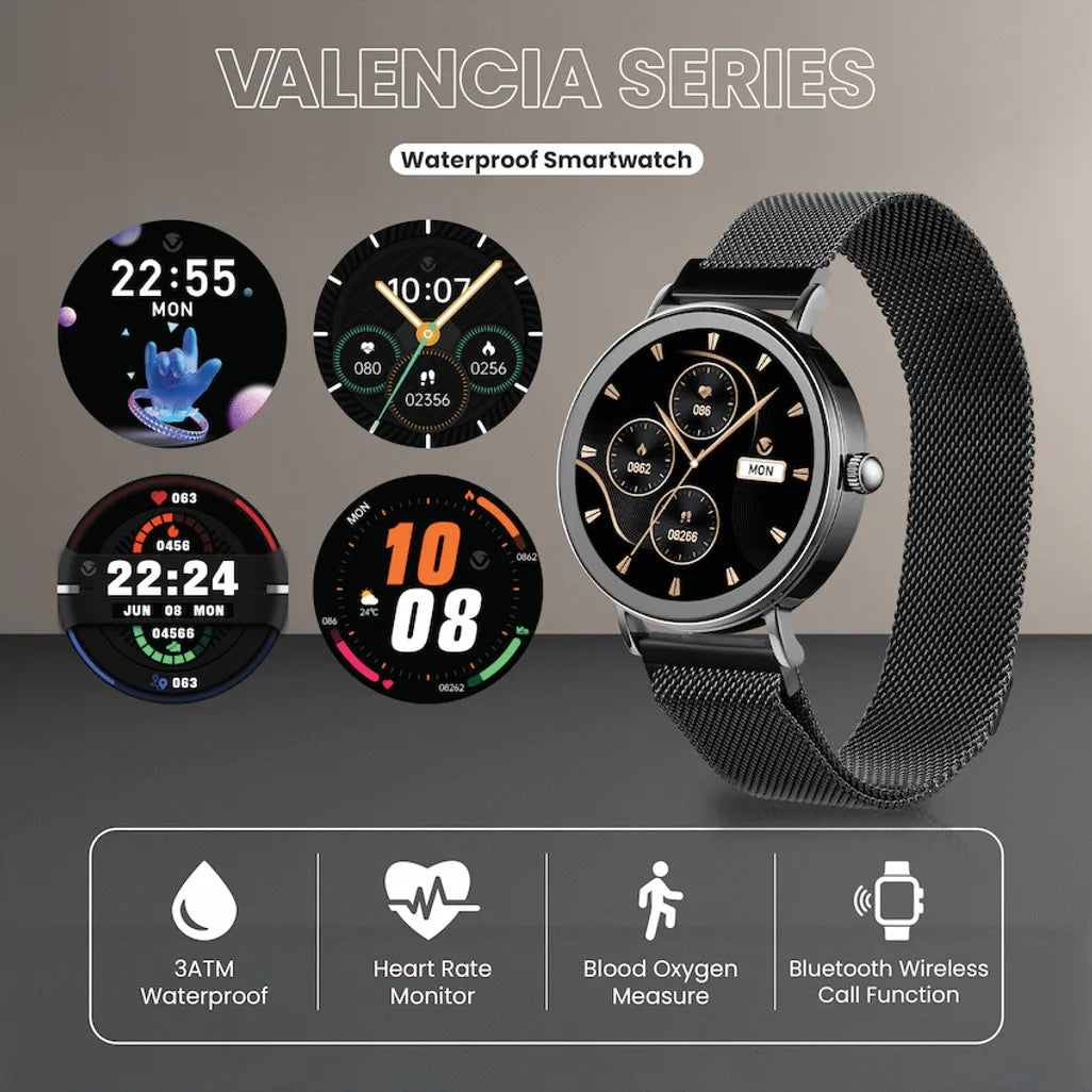 Volkano Valencia Series Ladies Smart Watch - Black