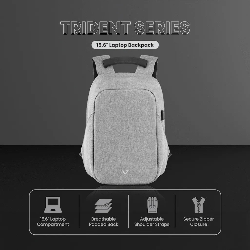 Volkano Trident 15.6 inch Laptop Backpack - Grey