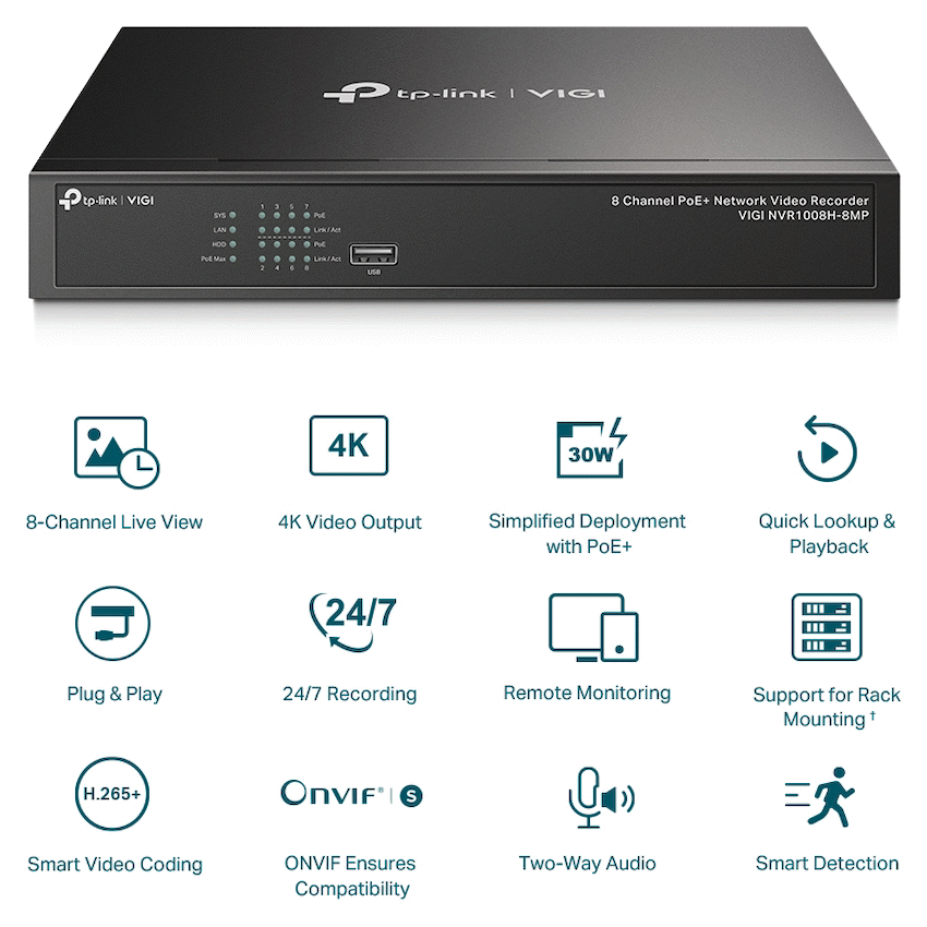 TP-Link VIGI 8-Channel POE NVR