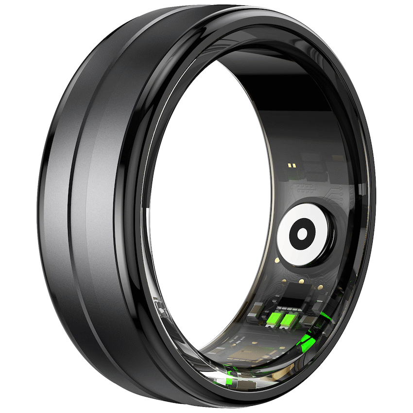 Volkano Ring Series Smart Ring with Charge Case - Black 19.8mm