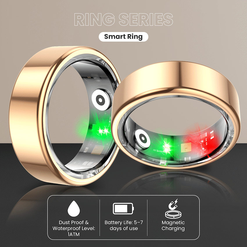Volkano Ring Series Smart Ring with Charging Case - 20mm