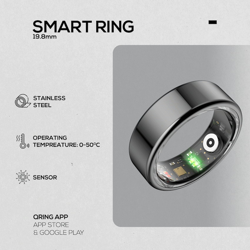 Volkano Ring Series Smart Ring - Black 19.8mm