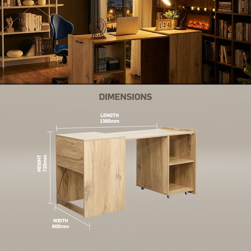 Everfurn Adaptive Desk - Brown