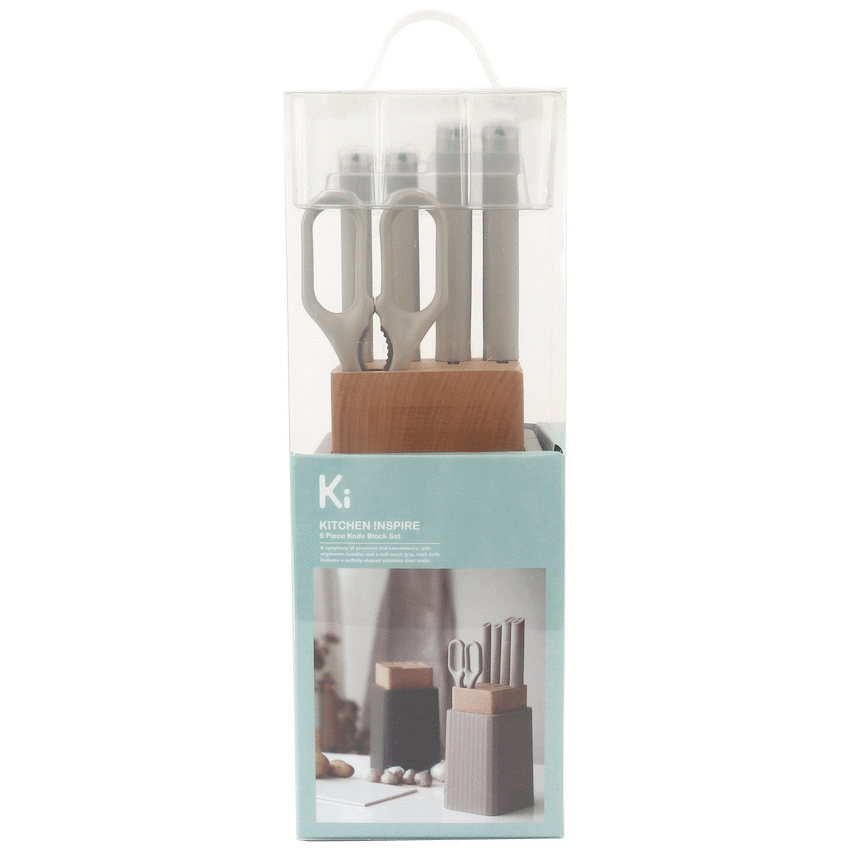 Kitchen Inspire 6pce Knife Block Set ( Order in Qty of 1)