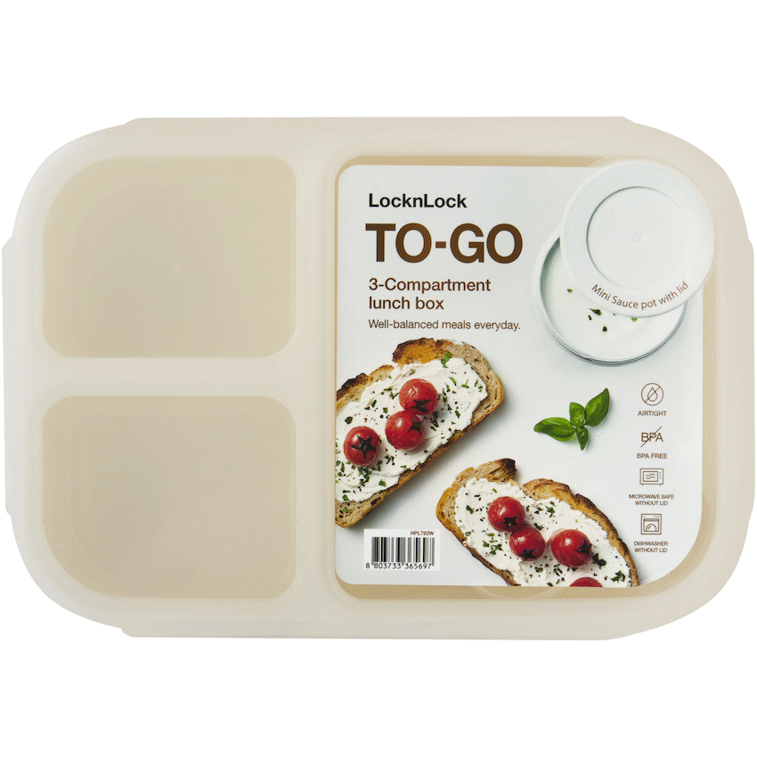 LocknLock To-Go Lunch Box 1.5lt - White ( Order in Qty of 6)