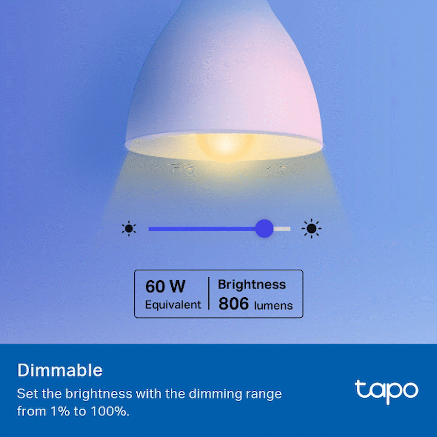 TP-Link Tapo L530B (2-Pack) Smart Wi-Fi Light Bulb - Multicolour