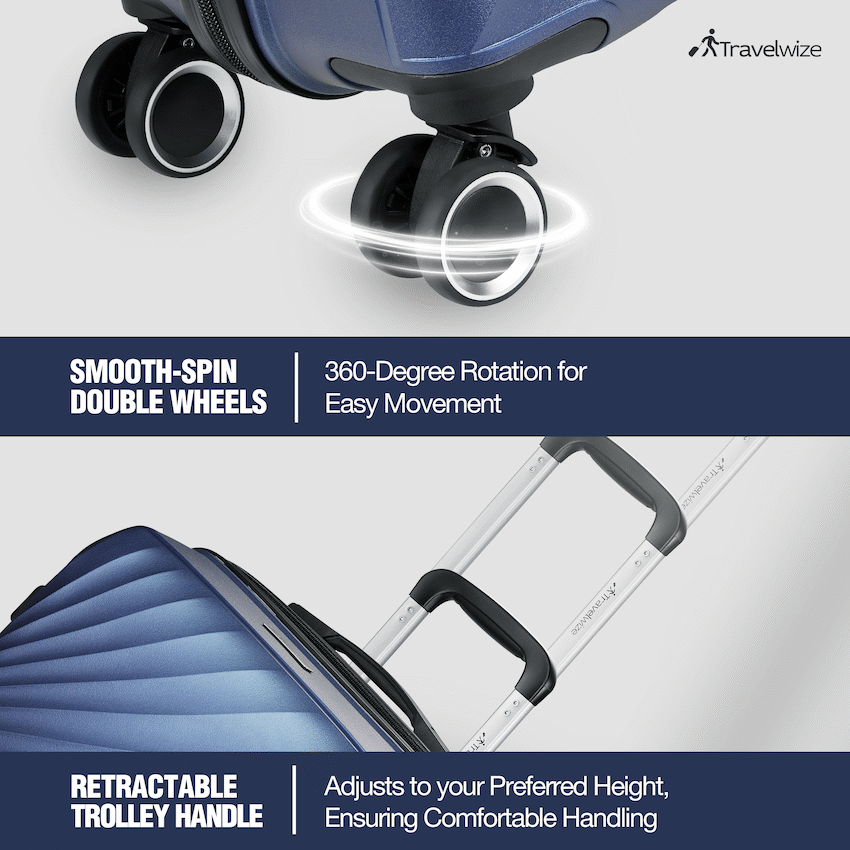 Travelwize Quartz PP 66cm 4-Wheels Spinner Luggage - Navy