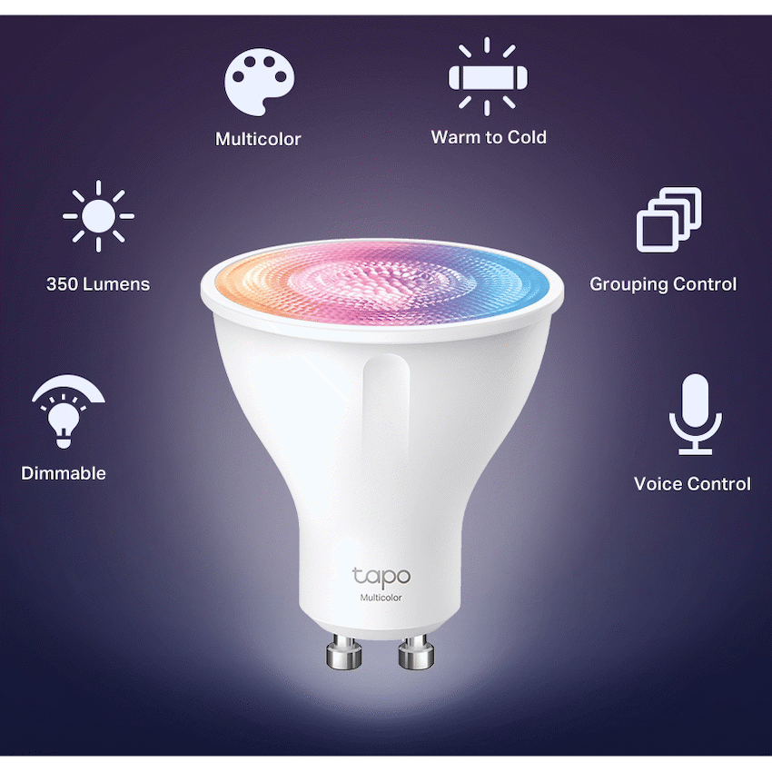 TP-Link Tapo TL33 3.7W Smart Wi-Fi Multicolour, Dimmable, GU10
