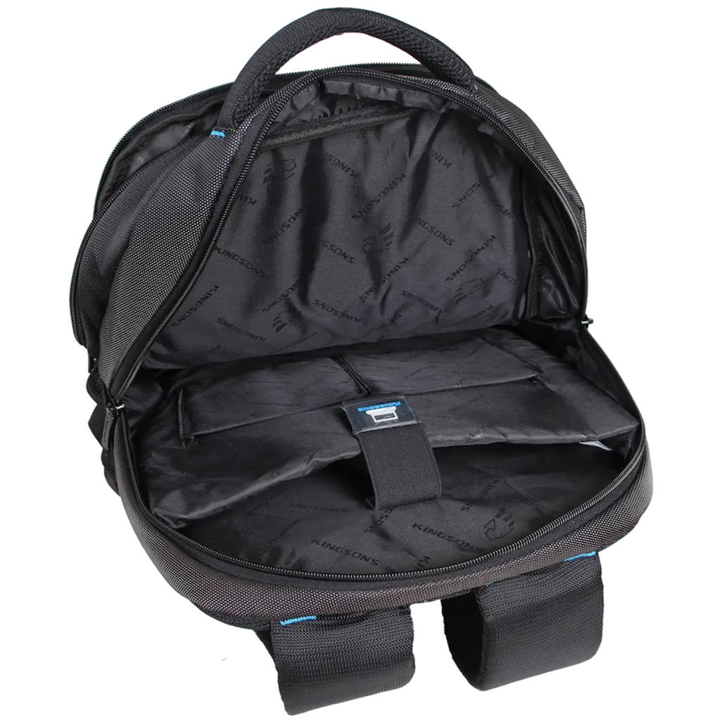 Kingsons 15.6 inch black laptop backpack with key chain