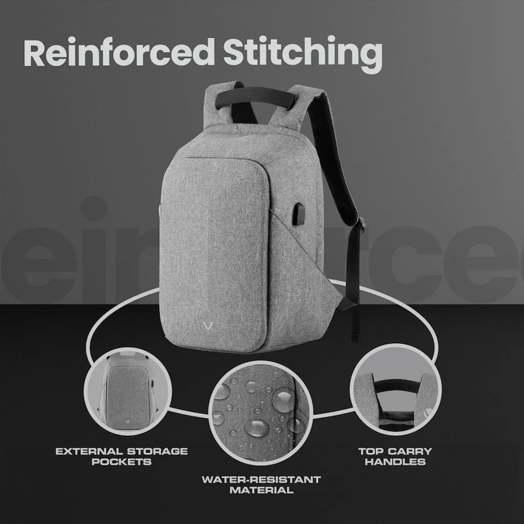 Volkano Trident 15.6 inch Laptop Backpack - Grey