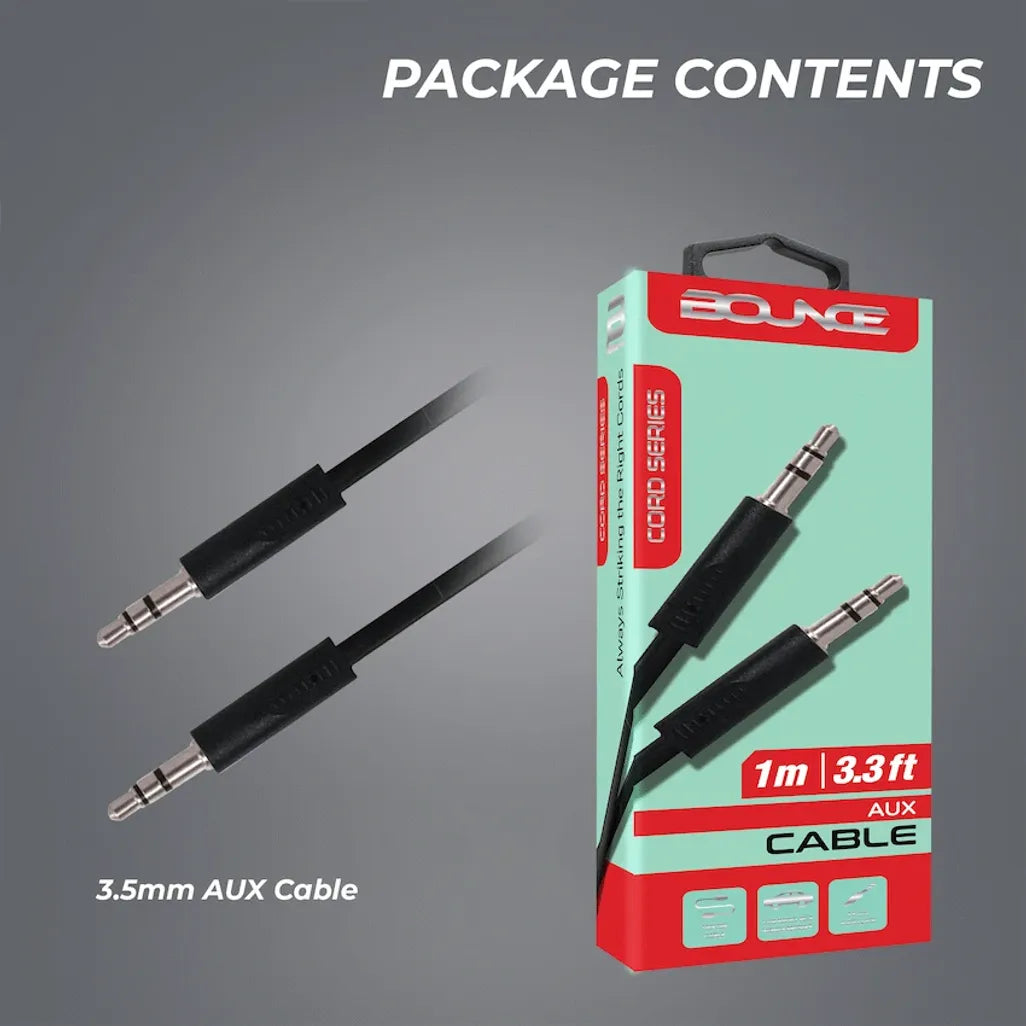 Bounce Cord Series AUX Cable - Black