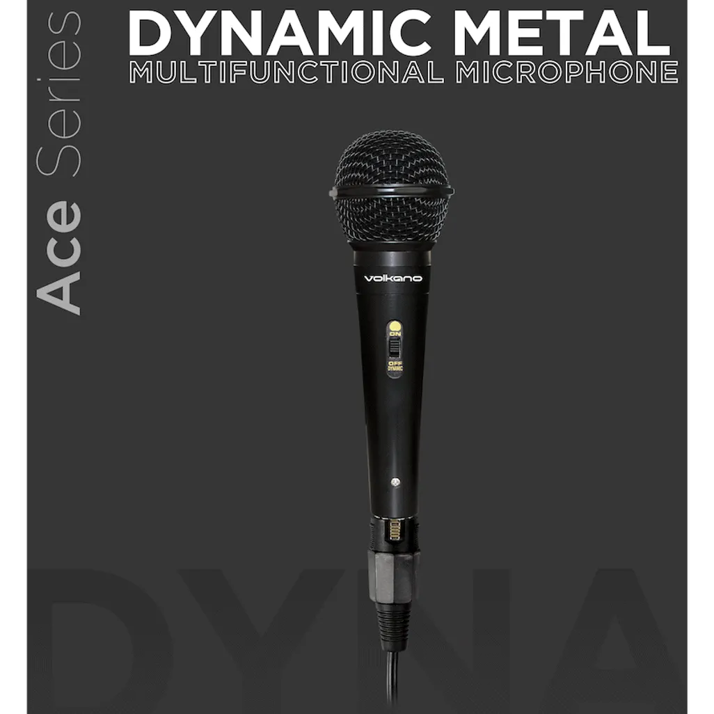 Volkano Ace Series Metal Wired Dynamic Vocal Microphone - Black