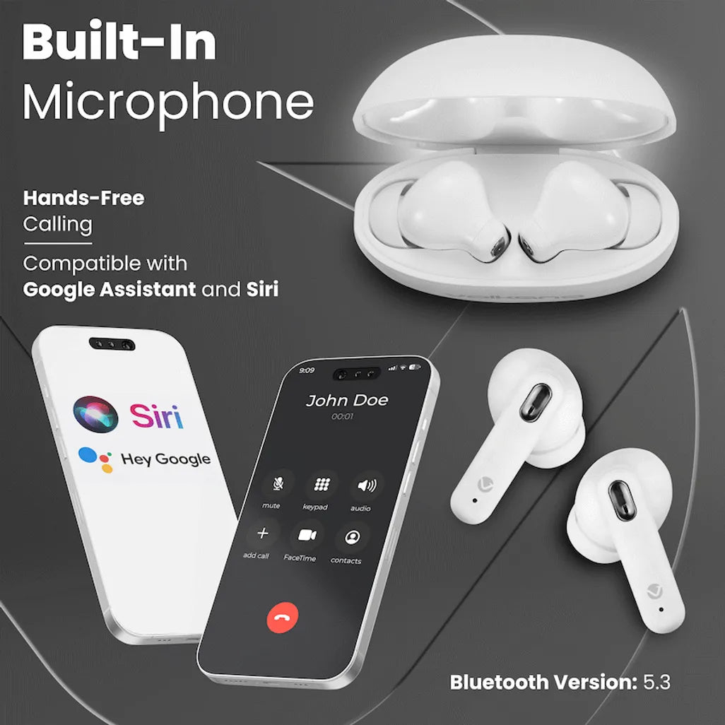 Volkano Pulse Series True Wireless Earphones with Charging Case - White