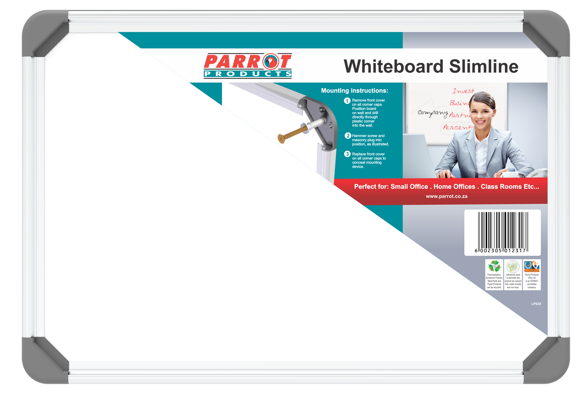Parrot Products Slimline Non-Magnetic Whiteboard (300*450mm)