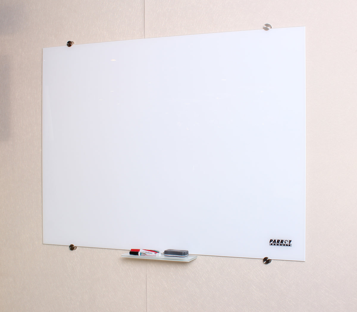 Parrot Products Magnetic Glass Whiteboard (900*900mm)