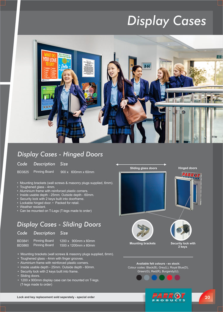 Hinged Pinning Display Case (900*600mm - Burgandy)