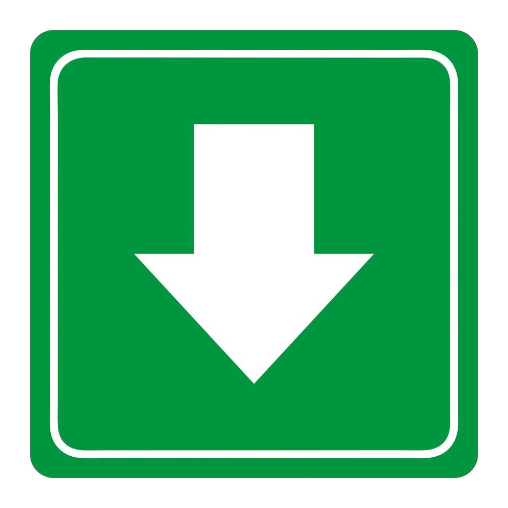Green Arrow Symbolic Sign - Printed on White ACP (150 x 150mm)