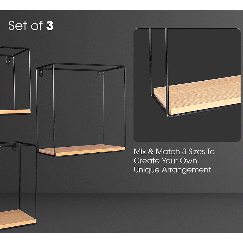 Everfurn Sarah Wall Shelves - Set of 3