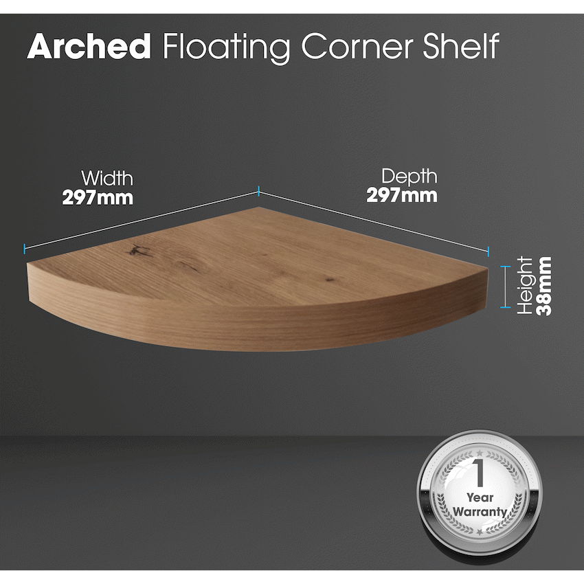Everfurn Arched Floating Corner Wall Shelf