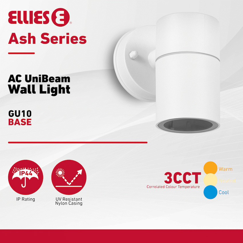 Ellies Ash Series AC UniBeam wall light - Nylon Carbon Fiber - GU10 Fitting - WT