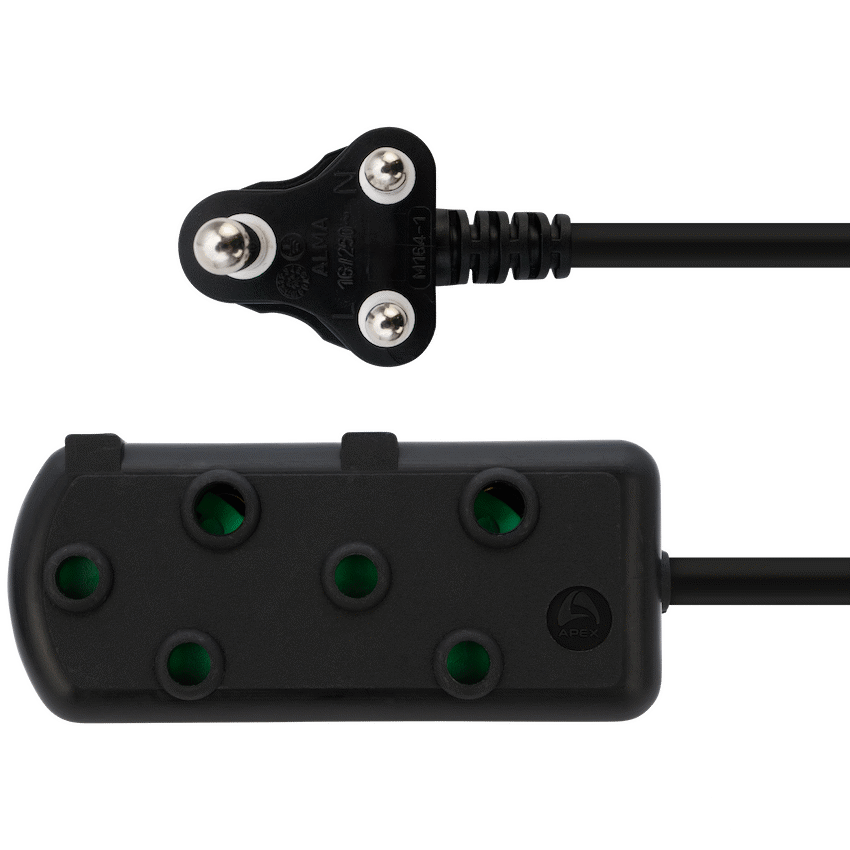 Ellies Side by Side Heavy Duty Extension Lead-5M-BK