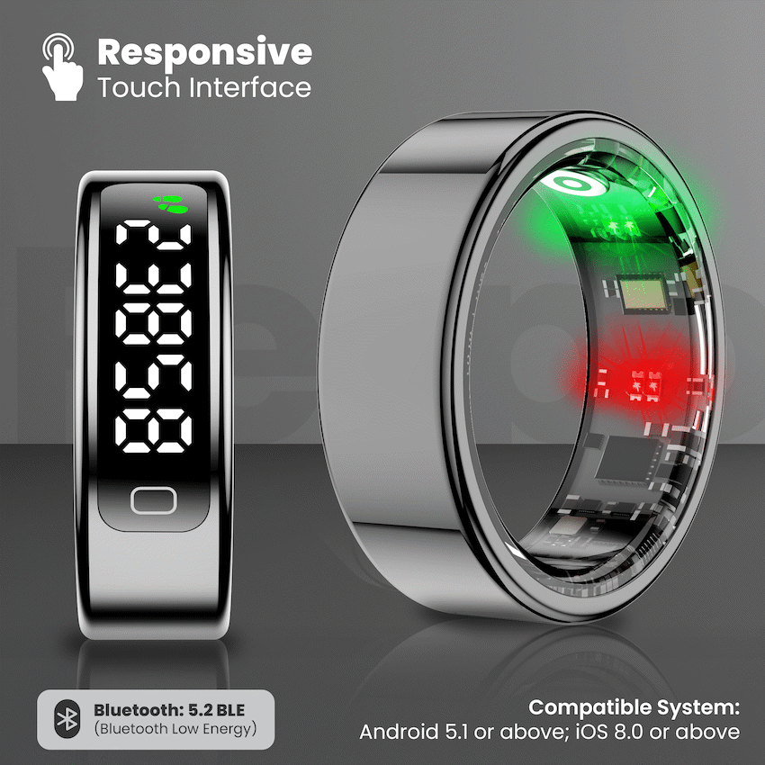 Volkano Ring Series Ring Pro Smart Ring with Charging Case - 19mm