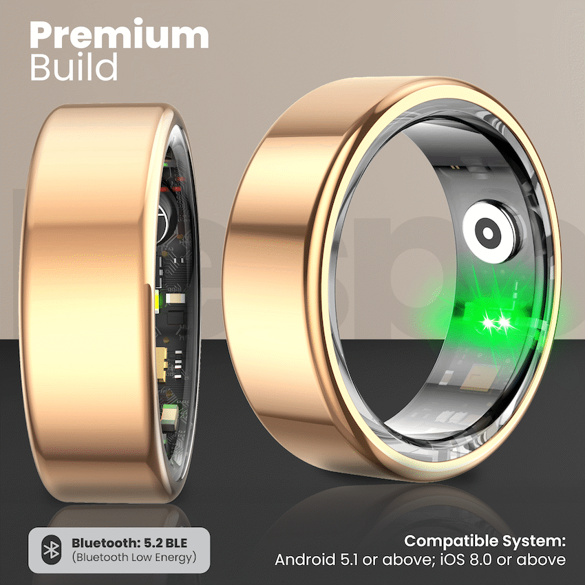 Volkano Ring Series Smart Ring With Charge Case - 18.3mm