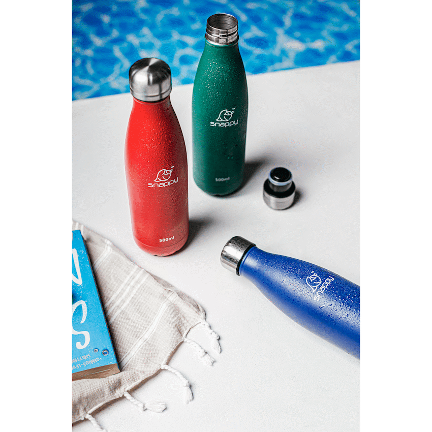 Snappy Stainless Steel Vacuum Bottle 500ml Ocean ( Order in Qty of 6)