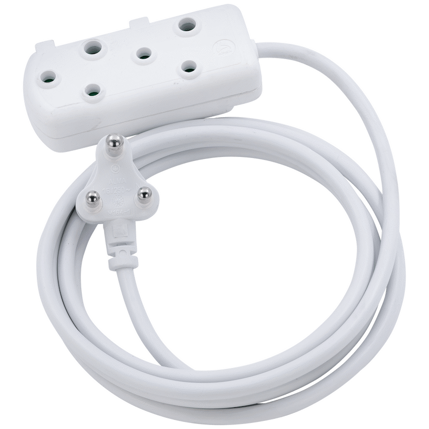Switched Light-Duty Side-by-Side (SBS) Extension Leads 3m - WT
