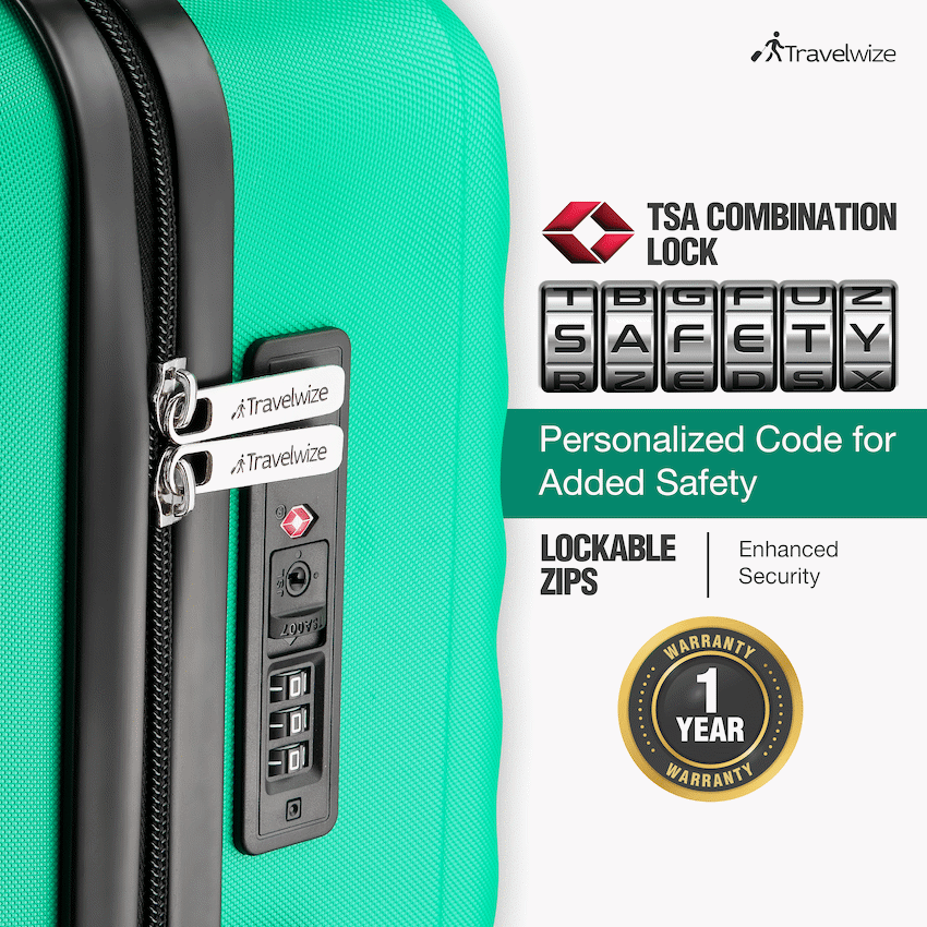 Travelwize Astra ABS 4-Wheels Spinner 3Pc Luggage Set Jade