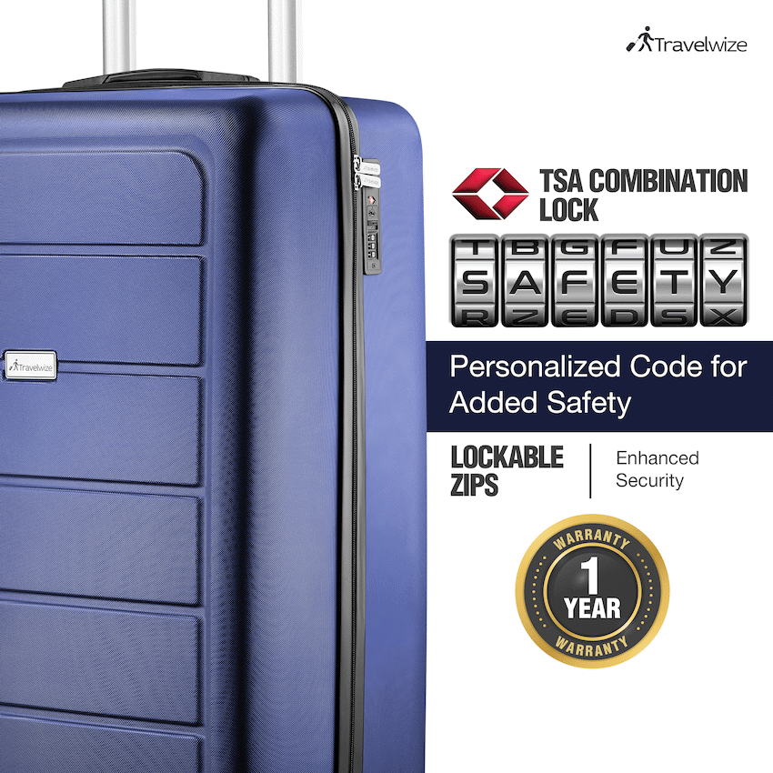 Travelwize Maple ABS 4-Wheels Spinner 4Pc Luggage Set Navy