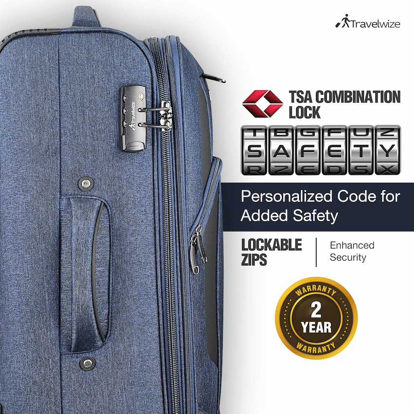 Travelwize Aurora 75cm 4-Wheel Spinner Trolley Case - Navy Melange