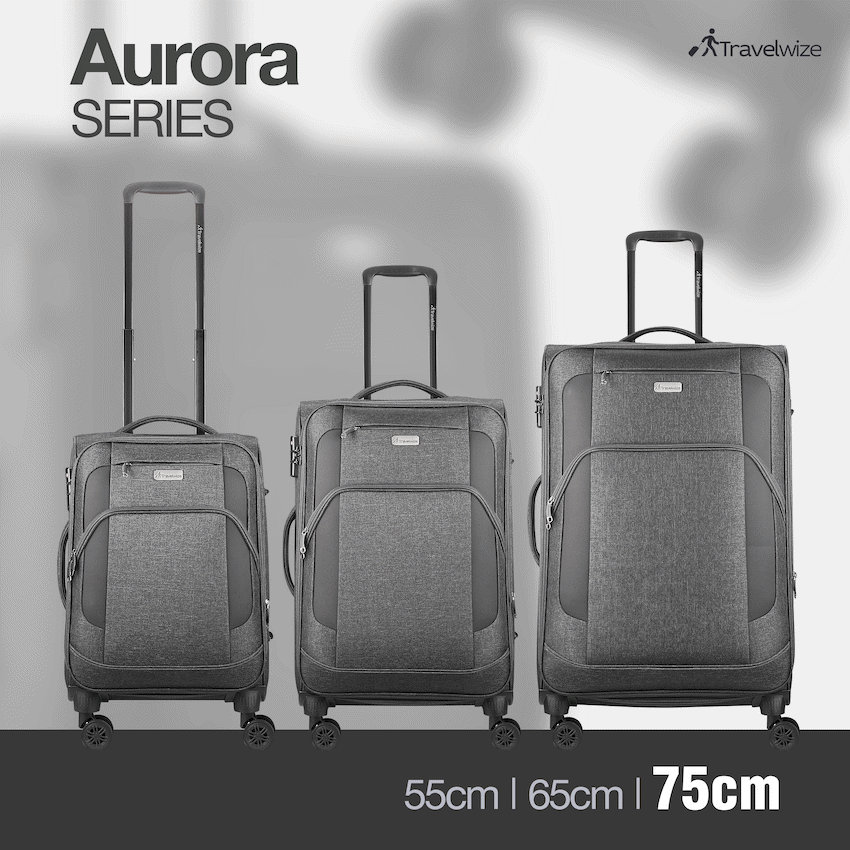 Travelwize Aurora 75cm 4-Wheel Spinner Trolley Case - Grey Melange